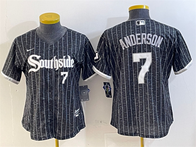 Personalized Youth Chicago White Sox #7 Tim Anderson Black City Connect Stitched Jersey