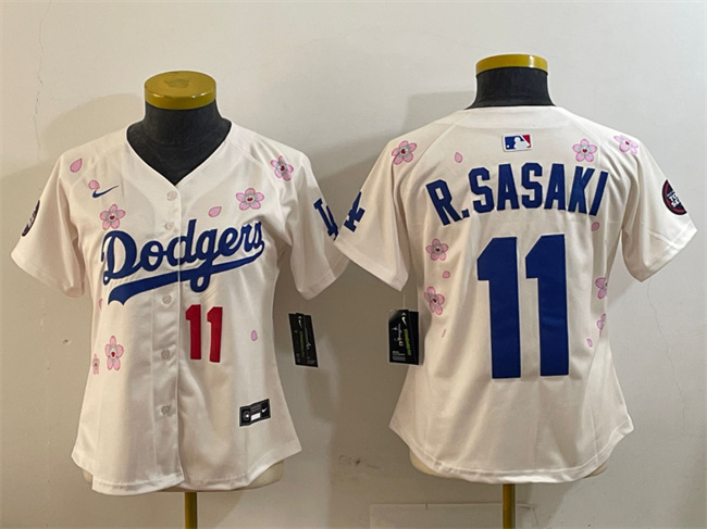 Personalized Youth Los Angeles Dodgers #11 Roki Sasaki Cream 2025 Tokyo Series Limited Stitched Baseball Jersey