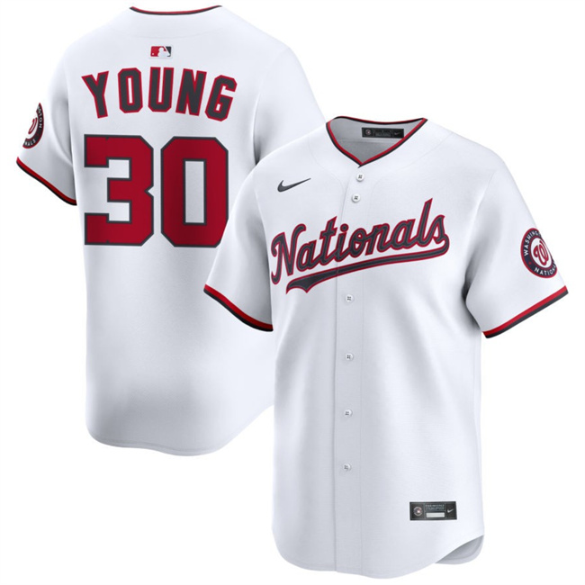 Personalized Men’s Washington Nationals #30 Jacob Young White 2025 Home Limited Stitched Baseball Jersey