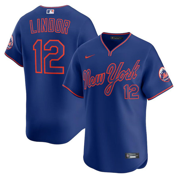 Personalized Men’s New York Mets #12 Francisco Lindor Royal 2025 Alternate Limited Stitched Baseball Jersey