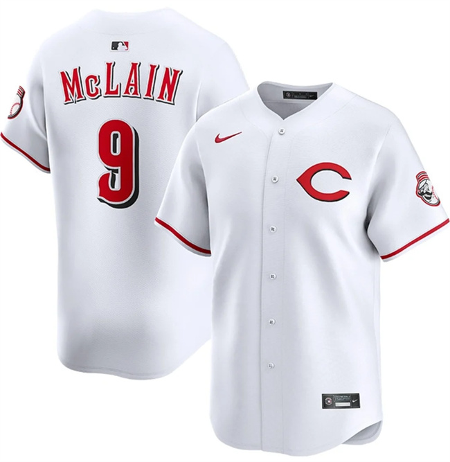 Personalized Men’s Cincinnati Reds #9 Matt McLain White 2025 Home Limited Stitched Baseball Jersey