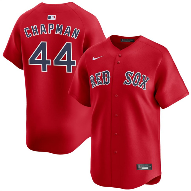 Personalized Men’s Boston Red Sox #44 Aroldis Chapman Red 2025 Alternate Limited Stitched Baseball Jersey