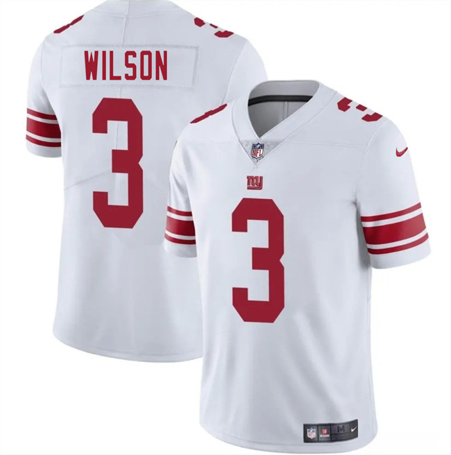 Personalized Men’s New York Giants #3 Russell Wilson White 2025 Untouchable Limited Stitched Jersey