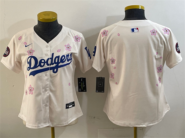 Personalized Women’s Los Angeles Dodgers Blank Cream 2025 Tokyo Series Limited Stitched Baseball