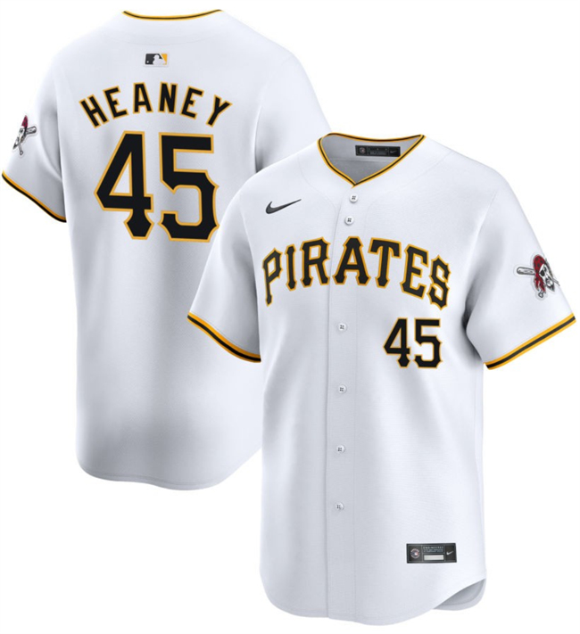 Personalized Men’s Pittsburgh Pirates #45 Andrew Heaney White 2025 Home Limited Stitched Baseball Jersey