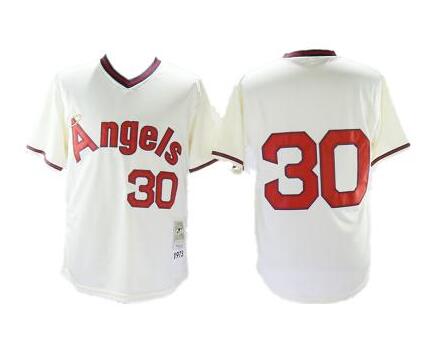 Personalized Men’s Los Angeles Angels #30 Nolan Ryan Cream Throwback Stitched Baseball Jersey