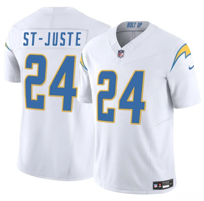 Personalized Men’s Los Angeles Chargers #24 Benjamin St-Juste White 2024 F.U.S.E Limited Stitched Football Jersey