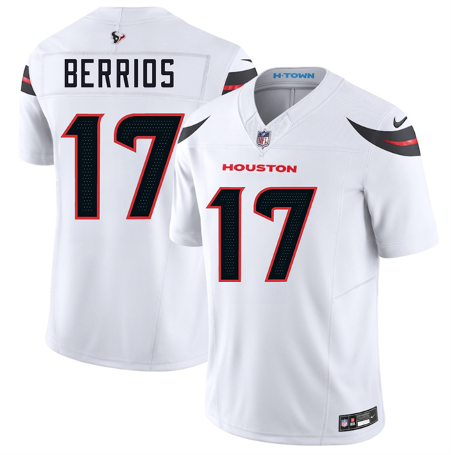 Personalized Men’s Houston Texans #17 Braxton Berrios White 2024 F.U.S.E. Limited Stitched Jersey