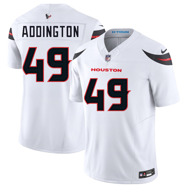 Personalized Men’s Houston Texans #49 Tucker Addington White 2024 F.U.S.E. Limited Stitched Jersey