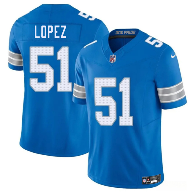 Personalized Men’s Detroit Lions #51 Roy Lopez Blue 2025 F.U.S.E. Limited Stitched Jersey