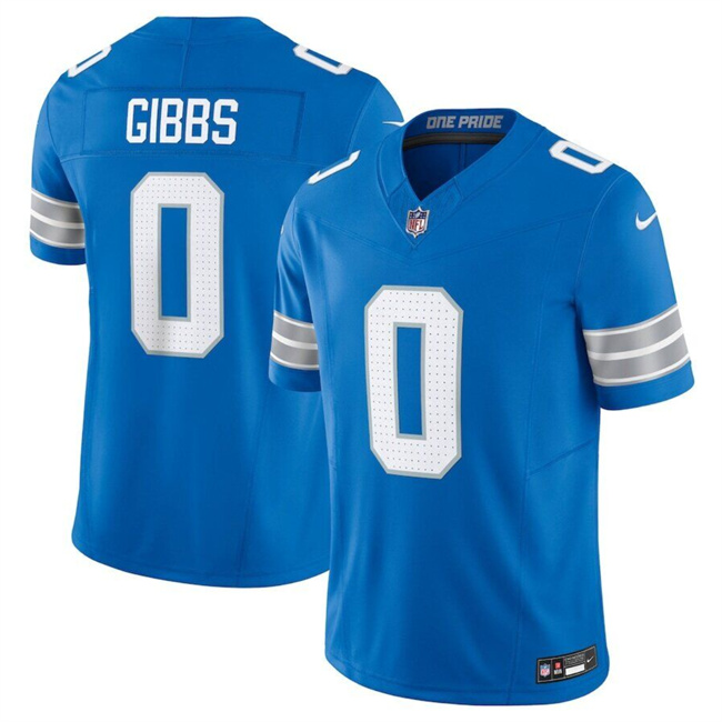 Personalized Men’s Detroit Lions #0 Jahymr Gibbs Blue 2025 F.U.S.E. Limited Stitched Jersey