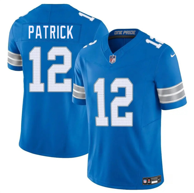 Personalized Men’s Detroit Lions #12 Tim Patrick Blue 2025 F.U.S.E. Limited Stitched Jersey
