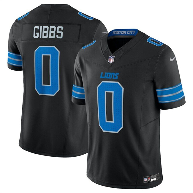 Personalized Men’s Detroit Lions #0 Jahymr Gibbs Black 2025 F.U.S.E. Limited Stitched Jersey
