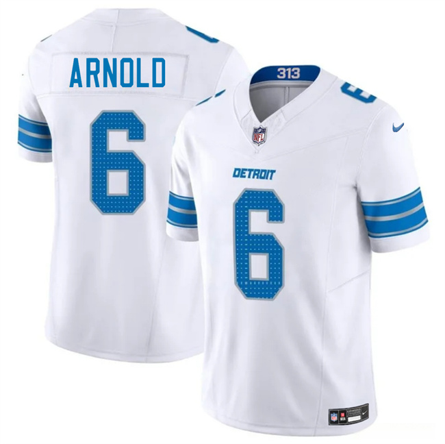 Personalized Men’s Detroit Lions #6 Terrion Arnold White 2025 F.U.S.E. Limited Stitched Jersey