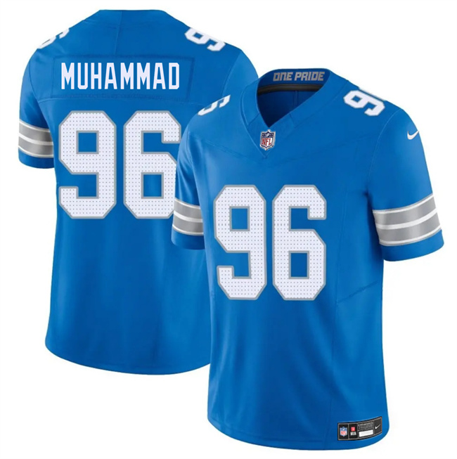 Personalized Men’s Detroit Lions #96 Al-Quadin Muhammad Blue 2025 F.U.S.E. Limited Stitched Jersey