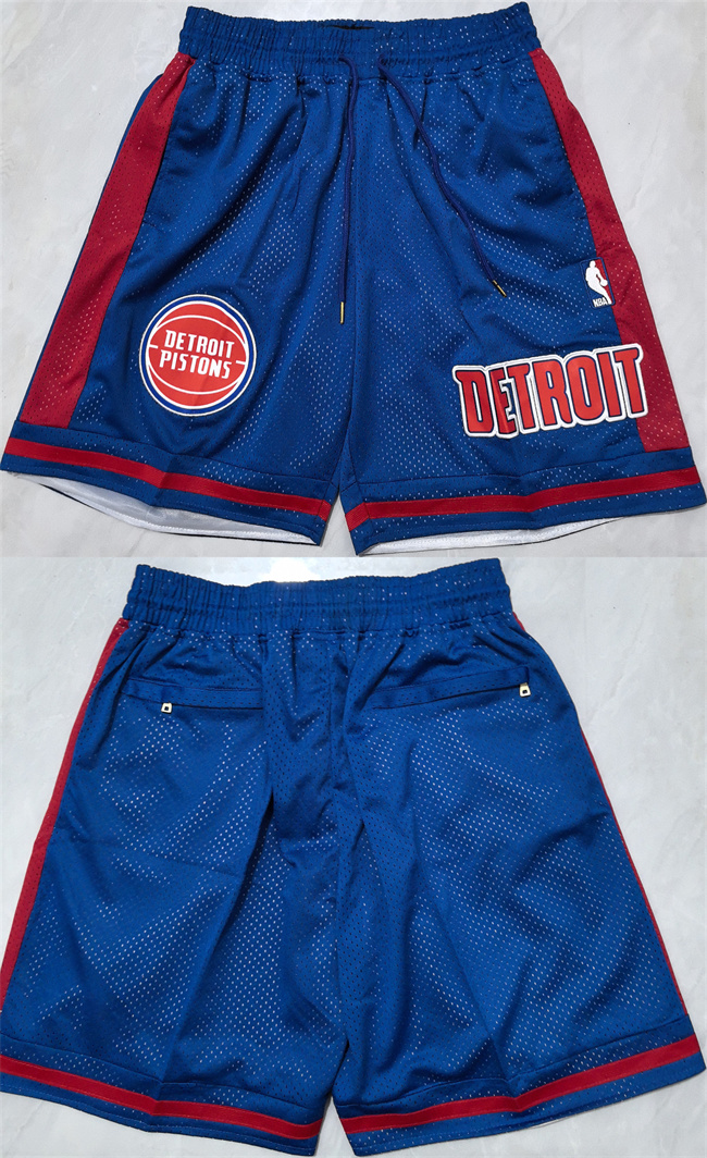Personalized Men’s Detroit Pistons Blue Shorts (Run Small)