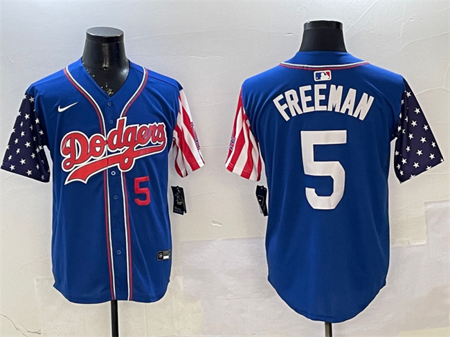 Personalized Men’s Los Angeles Dodgers #5 Freddie Freeman Royal Limited Stitched Baseball Jersey
