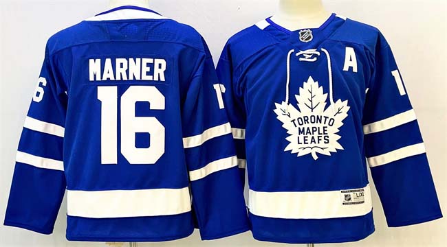 Personalized Youth Toronto Maple Leafs #16 Mitchell Marner Blue With A Patch Stitched Jersey