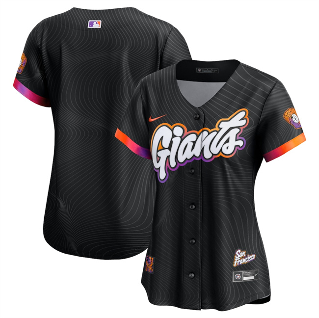 Personalized Women’s San Francisco Giants Blank Anthracite 2025 City Connect Limited Stitched Baseball Jersey(Run Small)