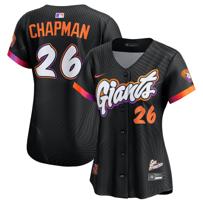 Personalized Women’s San Francisco Giants #26 Matt Chapman Anthracite 2025 City Connect Limited Stitched Baseball Jersey(Run Small)