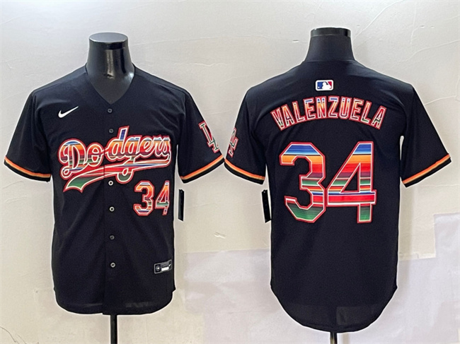 Personalized Men’s Los Angeles Dodgers #34 Fernando Valenzuela Black Mexico Limited Stitched Baseball Jersey