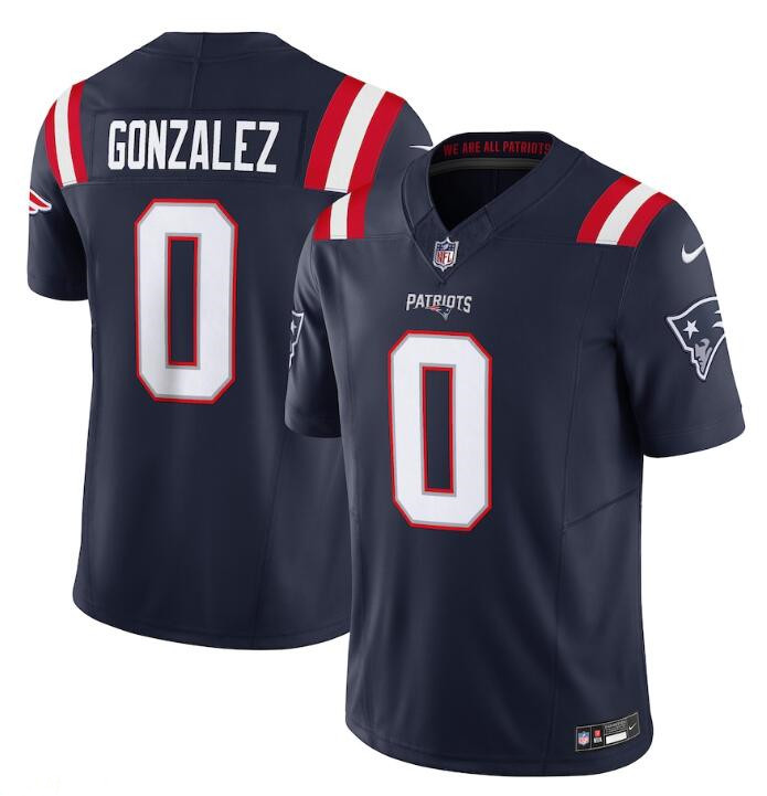 Personalized Men’s New England Patriots #0 Christian Gonzalez Navy 2025 F.U.S.E. Limited Stitched Football Jersey