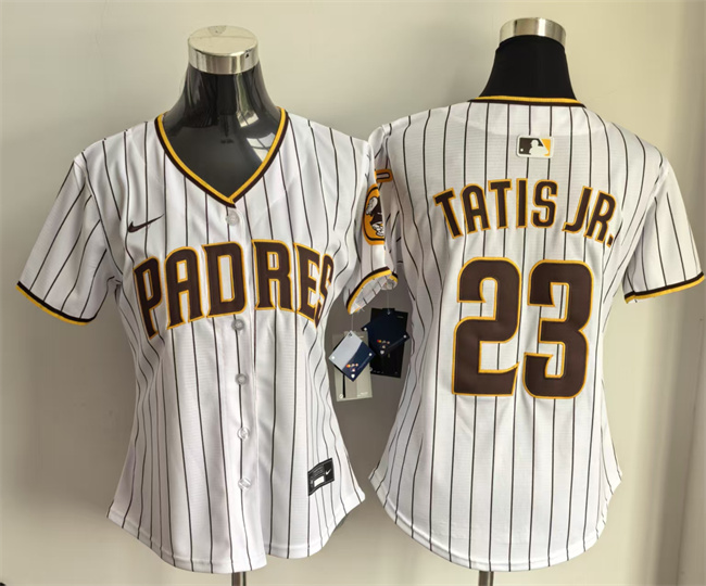 Personalized Women’s San Diego Padres #23 Fernando Tatis Jr. White Home Limited Stitched Baseball Jersey(Run Small)