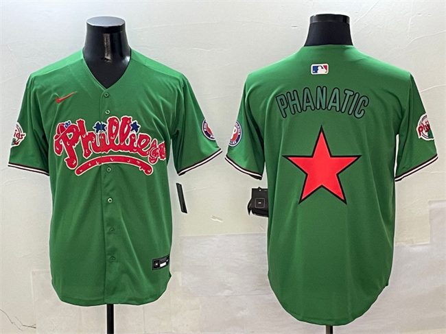 Personalized Men’s Philadelphia Phillies Green Phanatic Limited Stitched Jersey