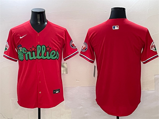 Personalized Men’s Philadelphia Phillies Blank Red Phanatic Limited Stitched Jersey