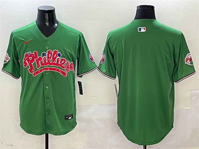 Personalized Men’s Philadelphia Phillies Blank Green Phanatic Limited Stitched Jersey