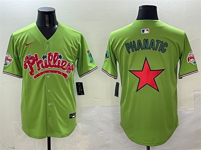 Personalized Men’s Philadelphia Phillies Light Green Phanatic Limited Stitched Jersey