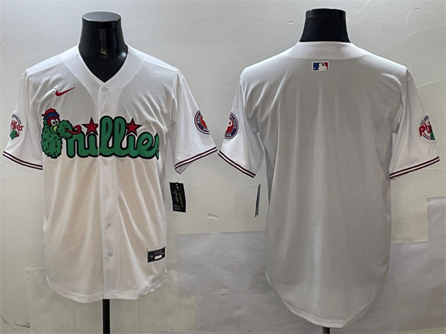 Personalized Men’s Philadelphia Phillies Blank White Phanatic Limited Stitched Jersey 1