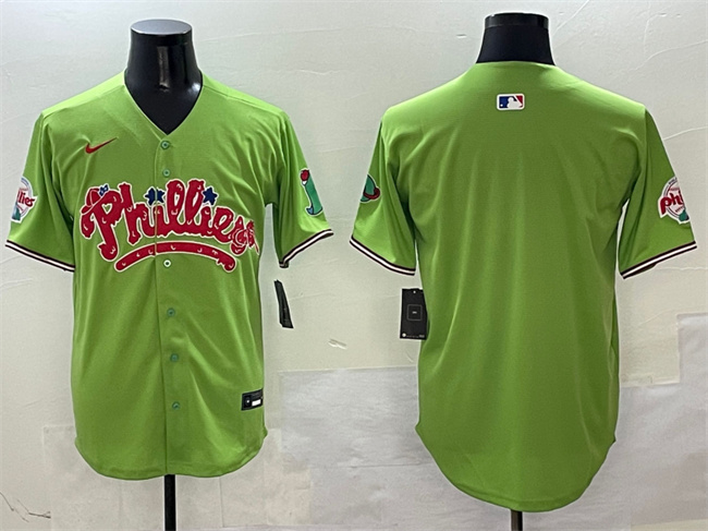 Personalized Men’s Philadelphia Phillies Blank Light Green Phanatic Limited Stitched Jersey