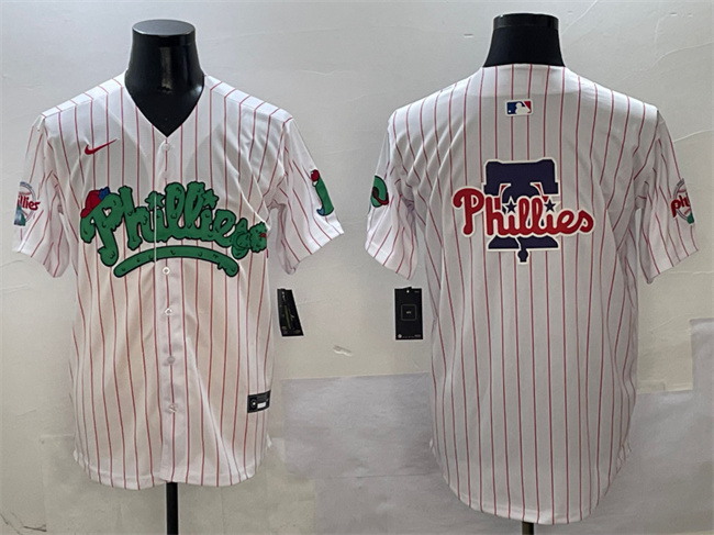 Personalized Men’s Philadelphia Phillies Team Big Logo White Phanatic Limited Stitched Jersey
