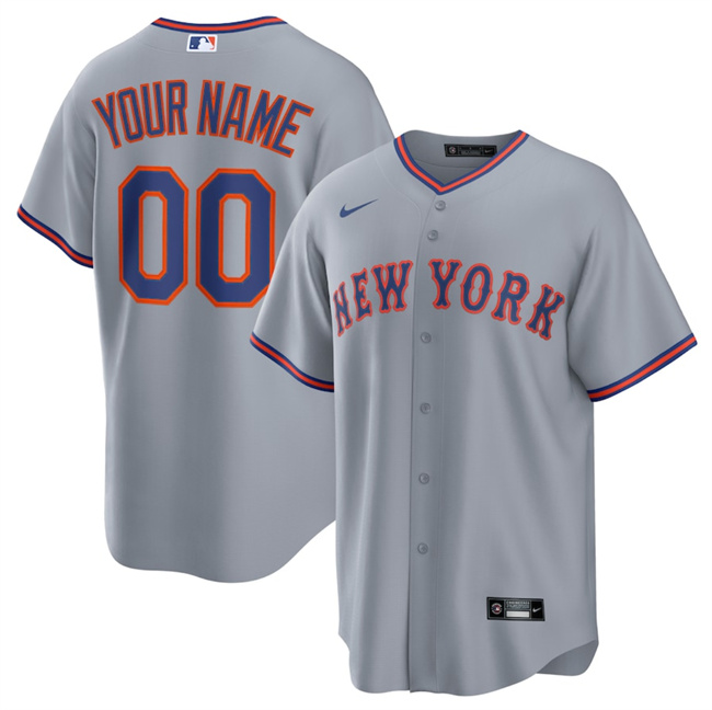 Personalized Men’s New York Mets Active Player Grey 2025 Limited Stitched Baseball Jersey