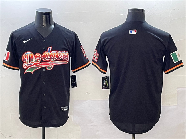 Personalized Men’s Los Angeles Dodgers Blank Black Mexico Limited Stitched Baseball Jersey