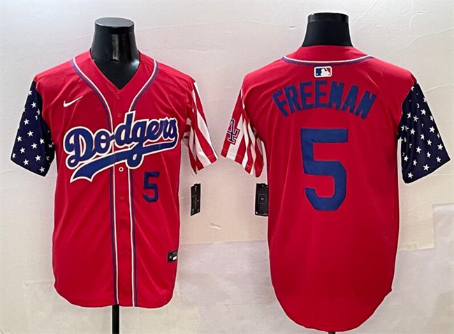 Personalized Men’s Los Angeles Dodgers #5 Freddie Freeman Red Limited Stitched Baseball Jersey