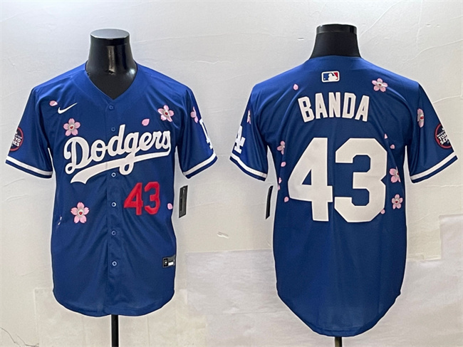 Personalized Men’s Los Angeles Dodgers #43 Anthony Banda Royal 2025 Tokyo Series Limited Stitched Baseball Jersey