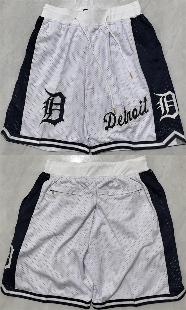 Personalized Men’s Detroit Tigers White Shorts (Run Small)