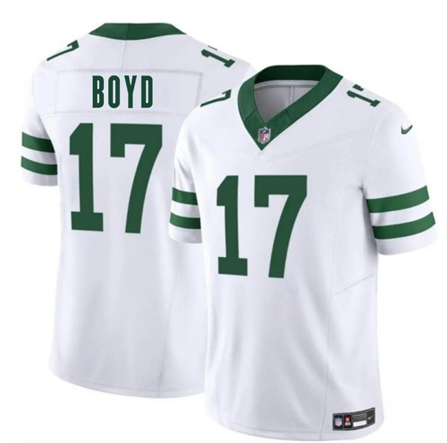 Personalized Men’s New York Jets #17 Kris Boyd White 2025 F.U.S.E. Untouchable Limited Stitched Jersey
