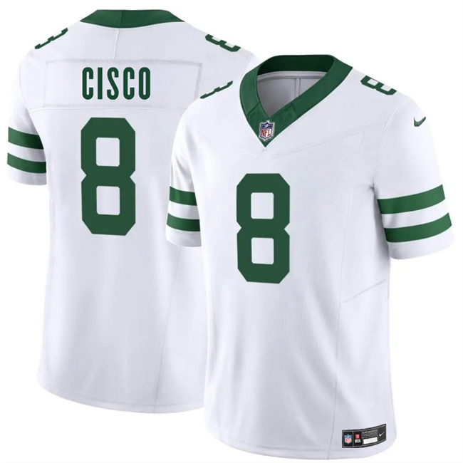 Personalized Men’s New York Jets #8 Andre Cisco White 2025 F.U.S.E. Untouchable Limited Stitched Jersey