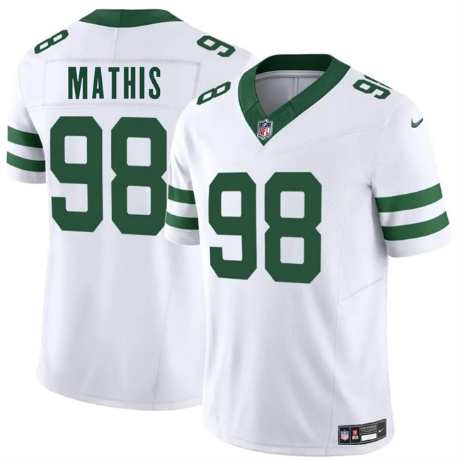 Personalized Men’s New York Jets #98 Phidarian Mathis White 2025 F.U.S.E. Untouchable Limited Stitched Jersey