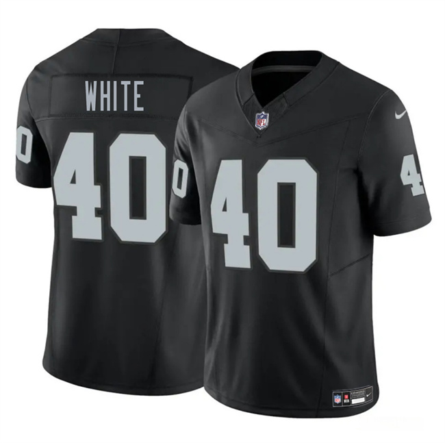 Personalized Men’s Las Vegas Raiders #40 Devin White Black 2025 F.U.S.E. Stitched Football Jersey