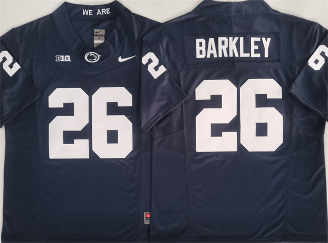 Personalized Men’s Penn State Nittany Lions #26 Saquon Barkley Navy 2024 F.U.S.E. Stitched Jersey