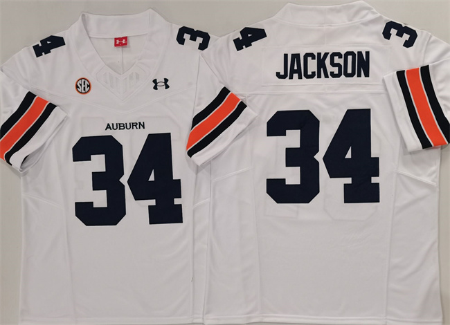 Personalized Men’s Auburn Tigers #34 Bo Jackson White 2024 F.U.S.E. Limited Stitched Jersey