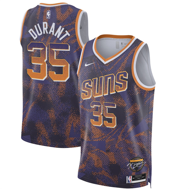 Personalized Men’s Phoenix Suns #35 Kevin Durant Purple 2025 Select Series Swingman Stitched Basketball Jersey