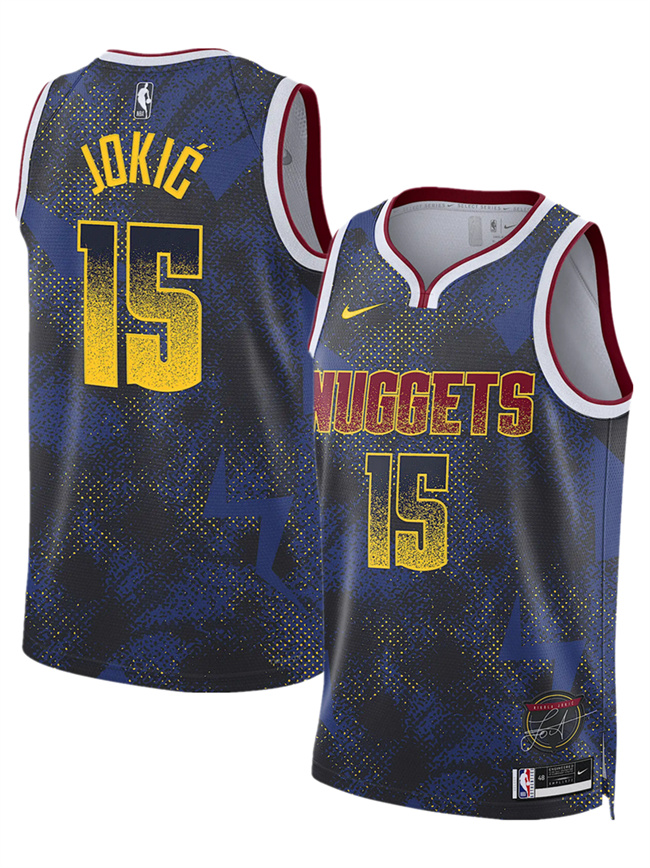 Personalized Men’s Denver Nuggets #15 Nikola Jokic Royal 2025 Select Series Swingman Stitched Basketball Jersey
