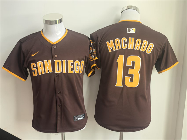 Personalized Youth San Diego Padres #13 Manny Machado Brown Limited Stitched Baseball Jersey