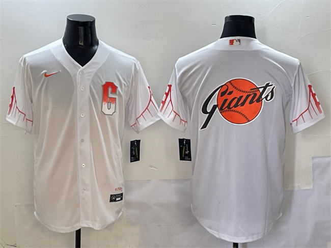 Personalized Men’s San Francisco Giants Team Big Logo White City Connect Cool Base Stitched Baseball Jersey