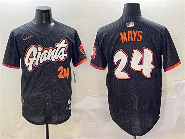 Personalized Men’s San Francisco Giants #24 Willie Mays Anthracite 2025 City Connect Limited Stitched Baseball Jersey